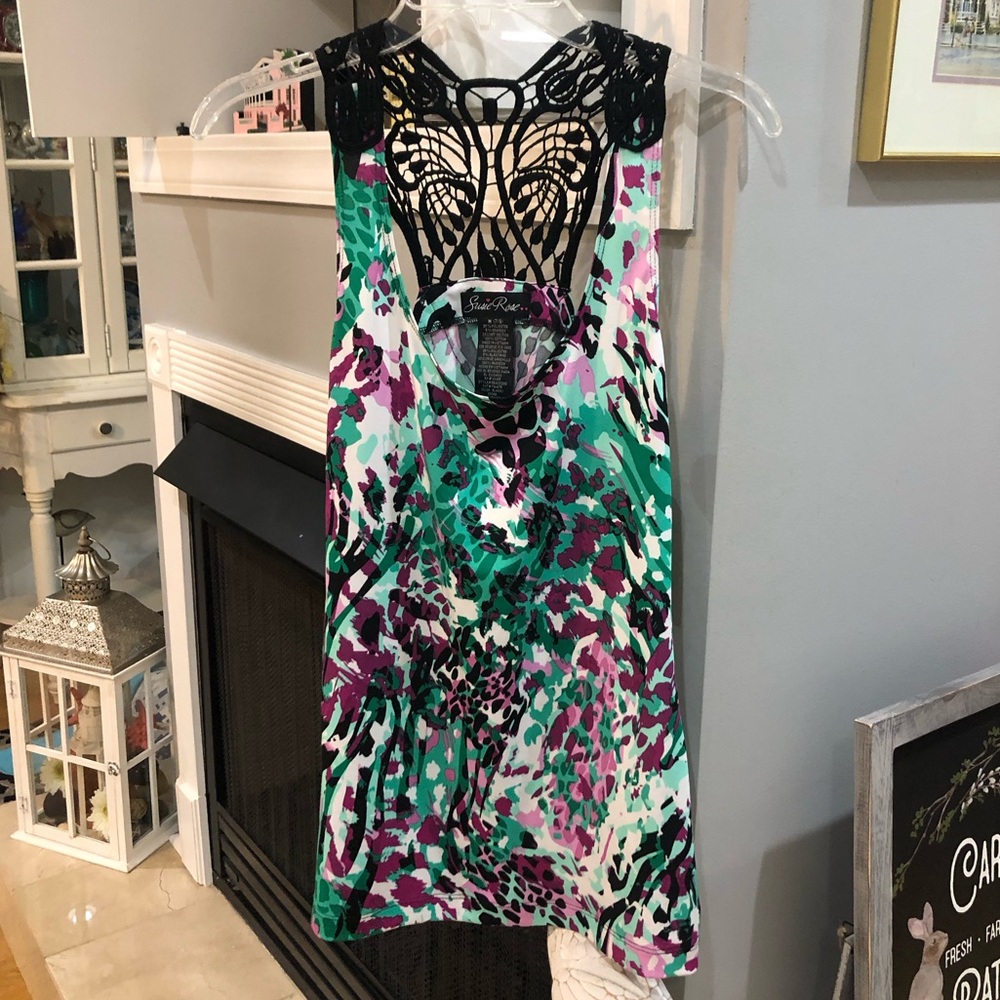 Susie Rose Vintage Y2K Crochet Sleeveless Tank Top Blouse